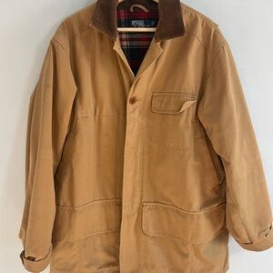 Vintage Polo Ralph Lauren Jacket Mens L Chore Hunting Field Flannel Lined